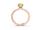 Rose gold Fancy Yellow Cushion  Cut Diamond Ring with Pavé Band and Four-Prong Setting_59