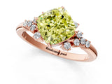 Rose gold Fancy Yellow Cushion Cut Diamond Ring with Side Stones and Four-Prong Setting_95