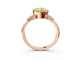 Rose gold Fancy Yellow Cushion Cut Diamond Ring with Side Stones and Four-Prong Setting_97