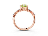 Rose gold Fancy Yellow Cushion Cut Diamond Scattered Round Accent Ring with Prong Setting_15