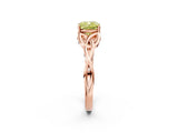 Rose gold Fancy Yellow Cushion Cut Diamond Solitaire Celtic Knot Ring with Four-Prong Setting_59