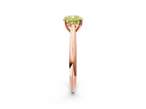 Rose gold Fancy Yellow Cushion Cut Diamond Solitaire Engagement Ring with Cathedral Setting and Four-Prong Mount_122