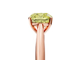 Rose gold Fancy Yellow Cushion Cut Diamond Solitaire Engagement Ring with Cathedral Setting and Four-Prong Mount_125