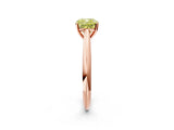 Rose gold Fancy Yellow Cushion Cut Diamond Solitaire Engagement Ring with Cathedral Setting and Four-Prong Mount_137