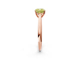 Rose gold Fancy Yellow Cushion Cut Diamond Solitaire Engagement Ring with Cathedral Setting and Four-Prong Mount_14