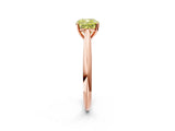 Rose gold Fancy Yellow Cushion Cut Diamond Solitaire Engagement Ring with Cathedral Setting and Four-Prong Mount_44