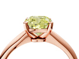 Rose gold Fancy Yellow Cushion Cut Diamond Solitaire Engagement Ring with Classic Band and Four-Prong Setting_28