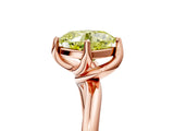 Rose gold Fancy Yellow Cushion Cut Diamond Solitaire Engagement Ring with Four-Prong Setting and Classic Band_25