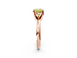 Rose gold Fancy Yellow Cushion Cut Diamond Solitaire Engagement Ring with Round Band and Four-Prong Setting_139