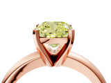 Rose gold Fancy Yellow Cushion Cut Diamond Solitaire Engagement Ring with Round Band and Four-Prong Setting_141