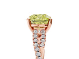 Rose gold Fancy Yellow Cushion Cut Diamond Solitaire Engagement Ring with Twisted Pavé Band and Four-Prong Setting_47