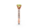 Rose gold Fancy Yellow Cushion Cut Diamond Solitaire Pavé Engagement Ring with Round Band and Prong Setting_15