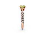 Rose gold Fancy Yellow Cushion Cut Diamond Solitaire Pavé Engagement Ring with Round Band and Prong Setting_51