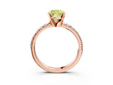 Rose gold Fancy Yellow Cushion Cut Diamond Solitaire Pavé Engagement Ring with Round Band and Prong Setting_52
