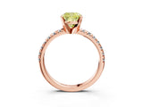 Rose gold Fancy Yellow Cushion Cut Diamond Solitaire Pavé Engagement Ring with Round Band and Prong Setting_70