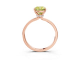 Rose gold Fancy Yellow Cushion Cut Diamond Solitaire Ring with Classic Band and Four-Prong Setting_3