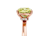 Rose gold Fancy Yellow Cushion Cut Diamond Solitaire Ring with Classic Band and Four-Prong Setting_5