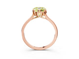 Rose gold Fancy Yellow Cushion Cut Diamond Solitaire Ring with Flower Prong Setting and Classic Band_15