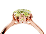Rose gold Fancy Yellow Cushion Cut Diamond Solitaire Ring with Flower Prong Setting and Classic Band_16