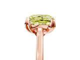 Rose gold Fancy Yellow Cushion Cut Diamond Solitaire Ring with Flower Prong Setting and Classic Band_74