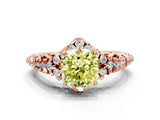 Rose gold Fancy Yellow Cushion Cut Diamond Solitaire Ring with Hidden Halo and Pavé Band_27