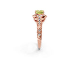 Rose gold Fancy Yellow Cushion Cut Diamond Solitaire Ring with Hidden Halo and Pavé Band_29