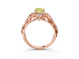 Rose gold Fancy Yellow Cushion Cut Diamond Solitaire Ring with Hidden Halo and Pavé Band_30