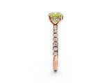Rose gold Fancy Yellow Cushion Cut Diamond Solitaire Ring with Pavé Band and Four-Prong Setting_77