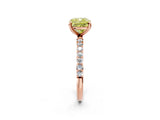 Rose gold Fancy Yellow Cushion Cut Diamond Solitaire Ring with Pave Band and Four Prong Setting_89
