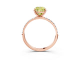 Rose gold Fancy Yellow Cushion Cut Diamond Solitaire Ring with Pave Band and Four Prong Setting_90