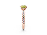Rose gold Fancy Yellow Cushion Cut Diamond Solitaire Ring with Round  Pavé Band and Four-Prong Setting_38