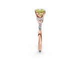 Rose gold Fancy Yellow Cushion Cut Diamond Solitaire Ring with Side Stones and Four-Prong Setting_53