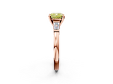 Rose gold Fancy Yellow Cushion  Cut Diamond Solitaire Ring with Tapered Baguette Accents and Four-Prong Setting_47