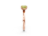 Rose gold Fancy Yellow Cushion Cut Diamond Solitaire Ring with Thin Band and Prong Setting_14
