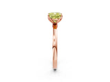 Rose gold Fancy Yellow Cushion Cut Diamond Solitaire Ring with Thin Band and Prong Setting_26