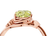 Rose gold Fancy Yellow Cushion Cut Diamond Solitaire Ring with Twist Band and Four-Prong Setting_61