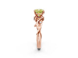 Rose gold Fancy Yellow Cushion Cut Diamond Solitaire Ring with Twisted Band and Prong Setting_197