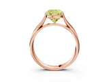 Rose gold Fancy Yellow Cushion Cut Diamond Solitaire Twist Band Prong Setting Ring_75