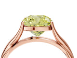 Rose gold Fancy Yellow Cushion Cut Diamond Solitaire Twist Band Prong Setting Ring_76