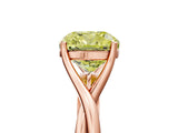 Rose gold Fancy Yellow Cushion Cut Diamond Solitaire Twist Band Prong Setting Ring_77