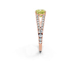 Rose gold Fancy Yellow Cushion Cut Diamond Split Shank Pavé Engagement Ring with Four-Prong Setting_77
