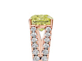 Rose gold Fancy Yellow Cushion Cut Diamond Split Shank Pavé Engagement Ring with Four-Prong Setting_80