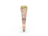 Rose gold Fancy Yellow Cushion Cut Diamond Split Shank Ring with Pavé Band and Four-Prong Setting_45
