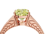 Rose gold Fancy Yellow Cushion Cut Diamond Split Shank Ring with Pavé Band and Four-Prong Setting_47