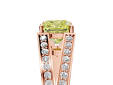 Rose gold Fancy Yellow Cushion Cut Diamond Split Shank Ring with Pavé Band and Four-Prong Setting_48