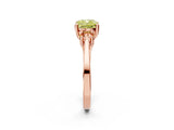 Rose gold Fancy Yellow Cushion Cut Diamond Three-Stone Engagement Ring with Prong Setting and Pavé Band_2