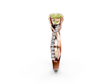 Rose gold Fancy Yellow Cushion  Cut Diamond Twist Band Solitaire with Prong Setting_26