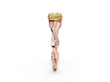 Rose gold Fancy Yellow Cushion  Cut Diamond Twisted Band Engagement Ring with Prong Setting_5