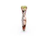 Rose gold Fancy Yellow Cushion  Cut Diamond Twisted Band with Pavé Setting and Four-Prong Setting_21
