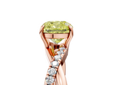 Rose gold Fancy Yellow Cushion  Cut Diamond Twisted Band with Pavé Setting and Four-Prong Setting_24